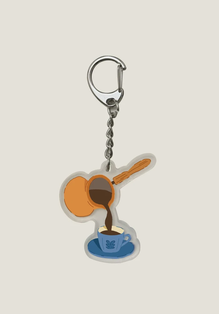 Coffee Palestine Map Keychain