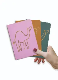 [Little Majlis] A6 Notebook Set Of 3 Camel Gold Mix